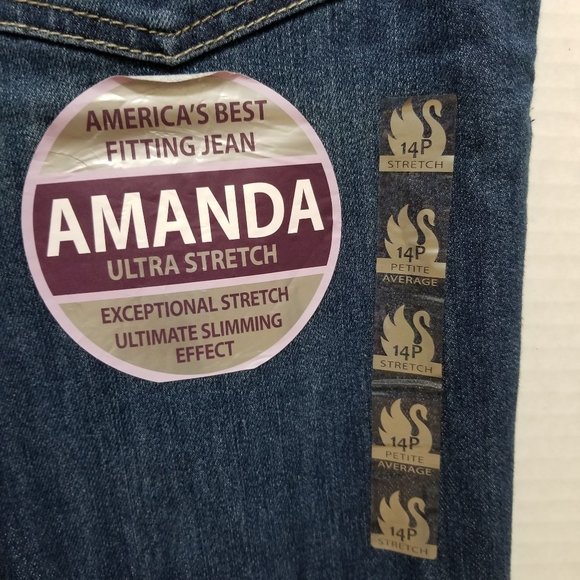 Gloria Vanderbilt jeans 14P 14 Petite NWT Amanda stretch Heritage Fit denim NEW - Picture 7 of 11